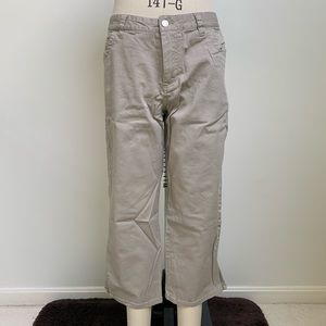 Cherokee Khaki Stretch 5 Pocket Crop Capri Pants